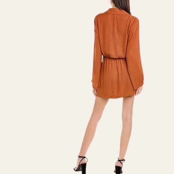 FREE PEOPLE NWT Simone Long Sleeve Blazer/Wrap-Style MiniDress-Cinnamon/LG - Picture 2 of 15